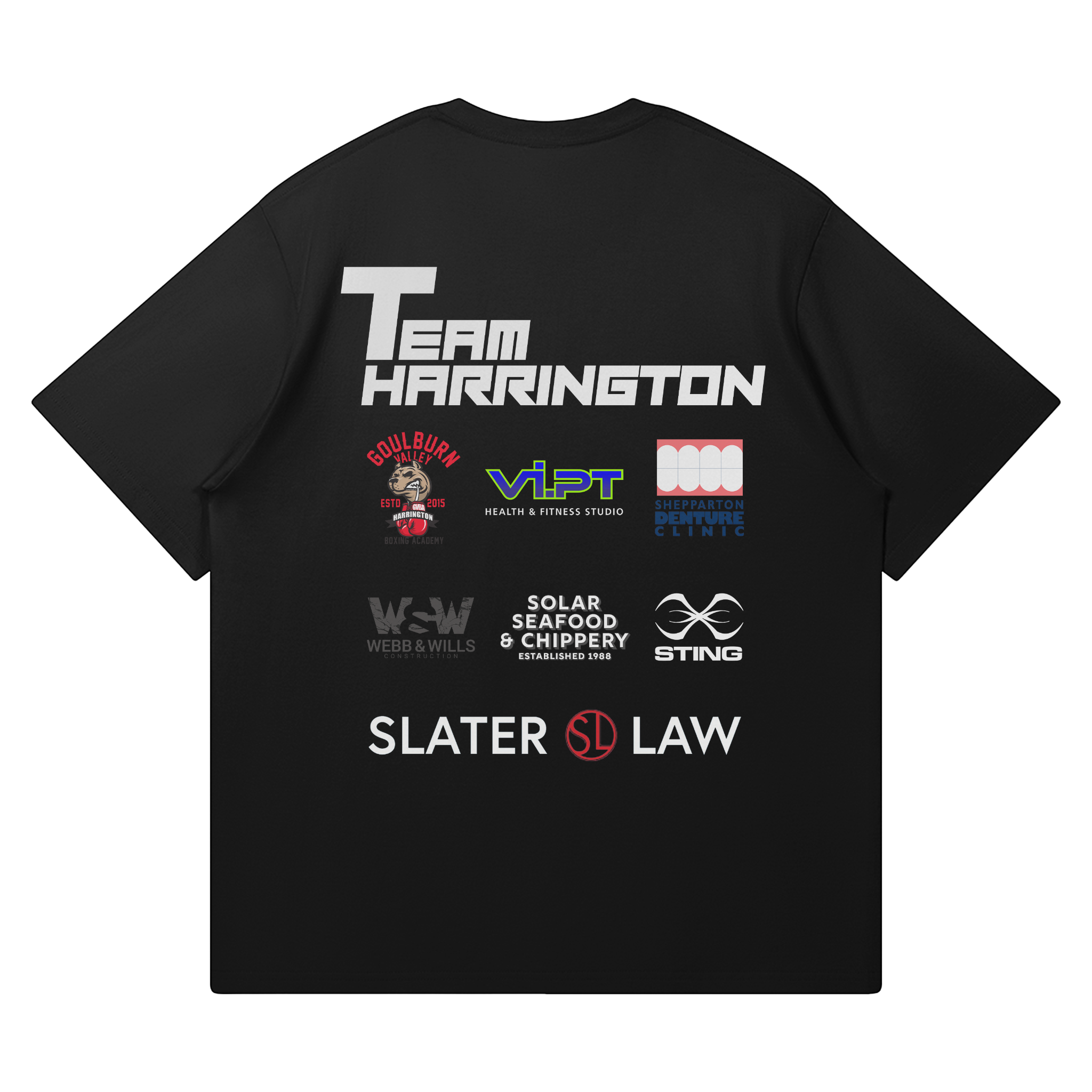 Urijah Harrington Black Supporter Tee - Back