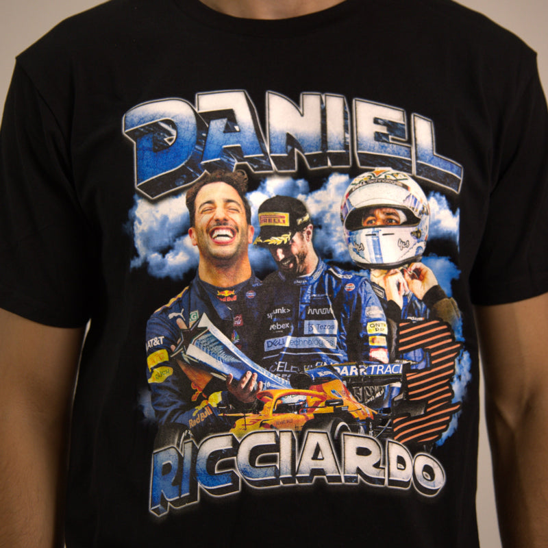 Model wearing Daniel Ricciardo F1 Tee