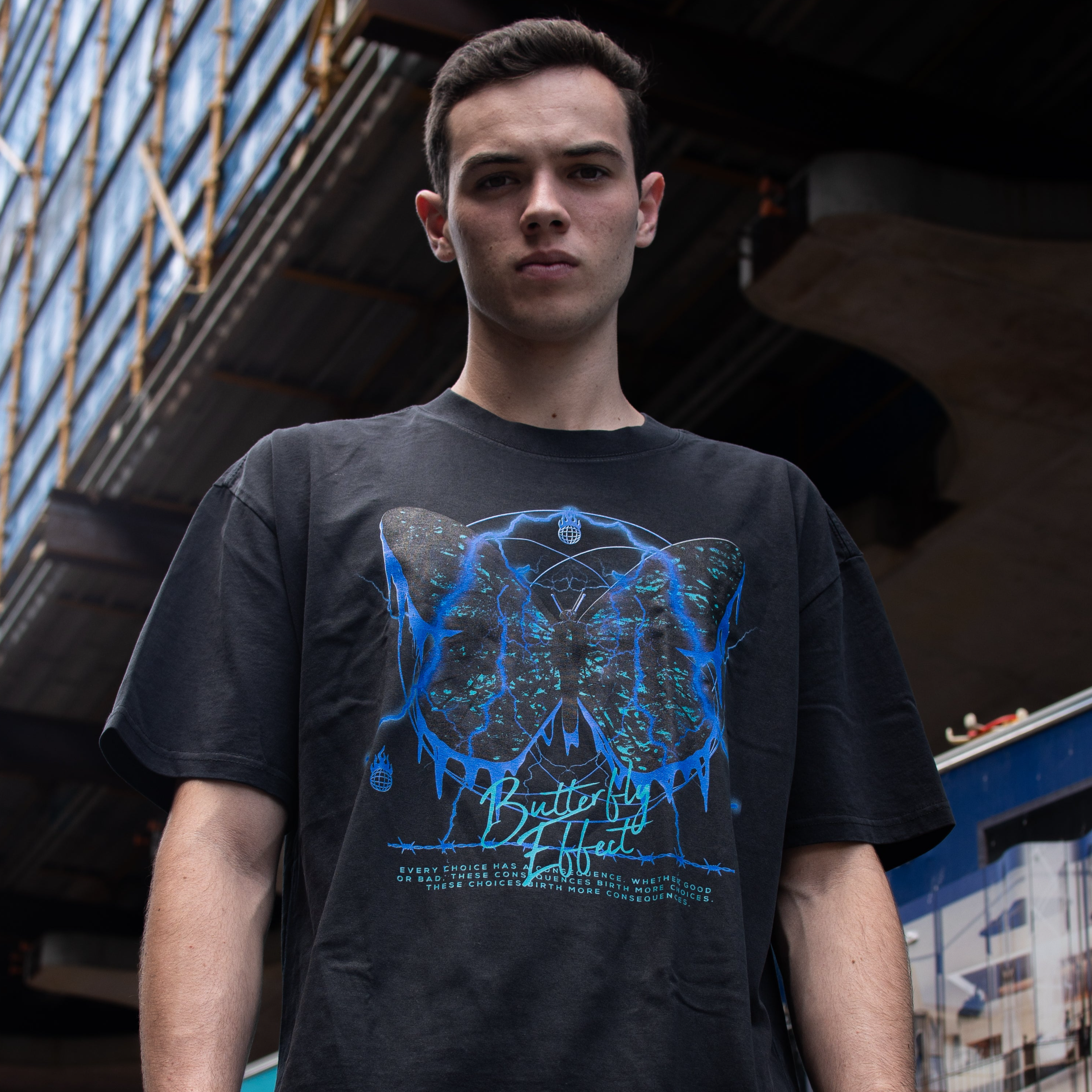 Model displaying Streetwear T-Shirt