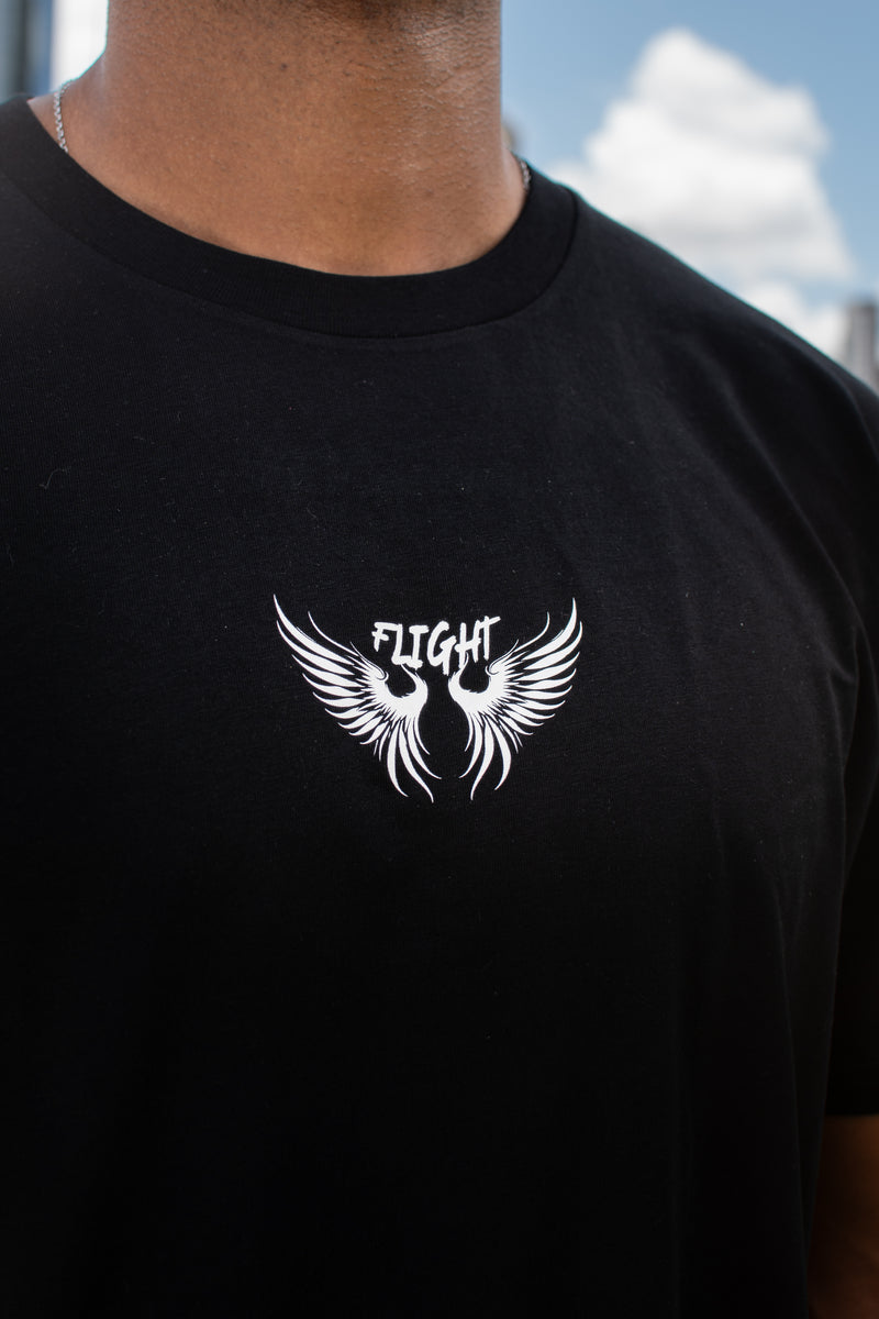 Close-up of Simple Black Tee