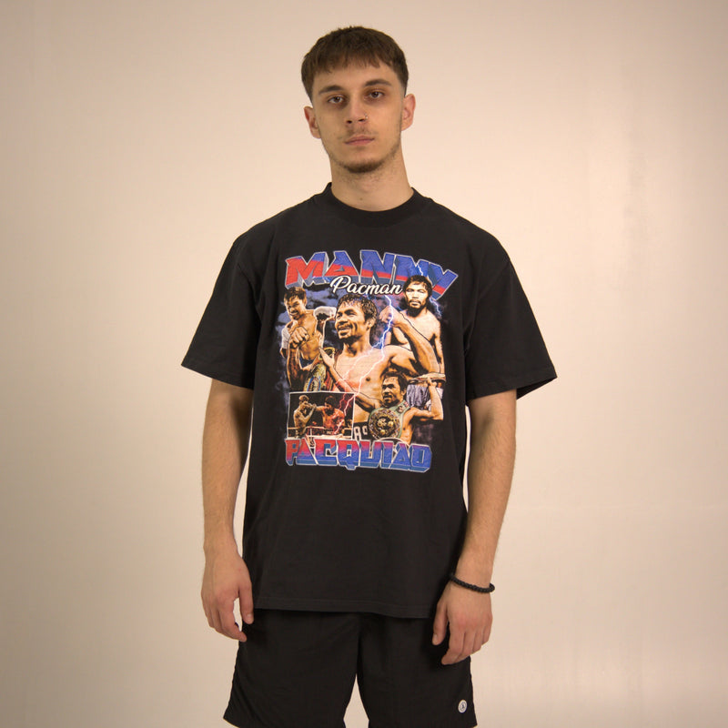 Model wearing Manny Pacquiao T-Shirt