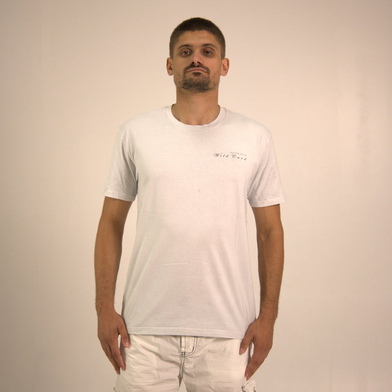 Model wearing AKC white tee