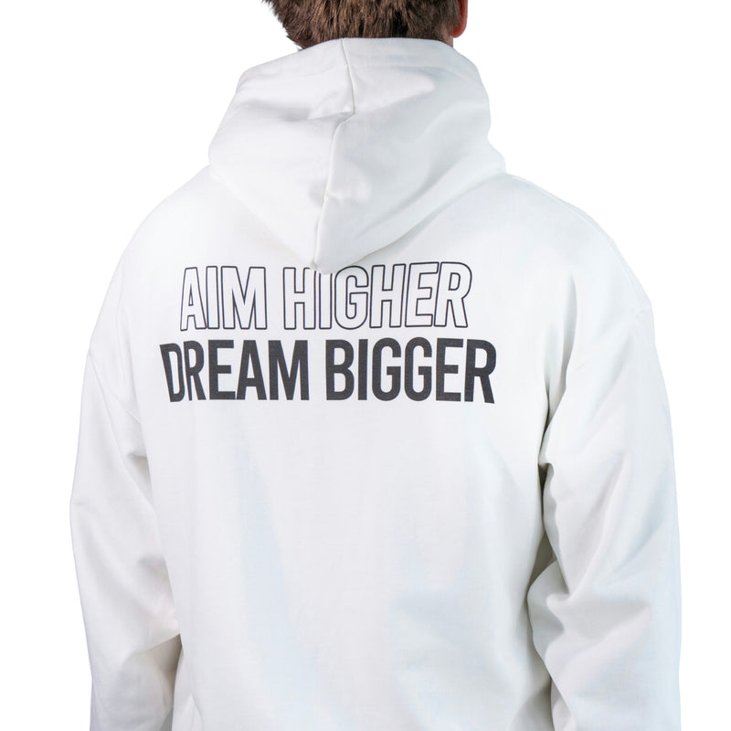 AKC Core Heavyweight Simplistic Hoodie Worn by Model - Back Close-Up Shot