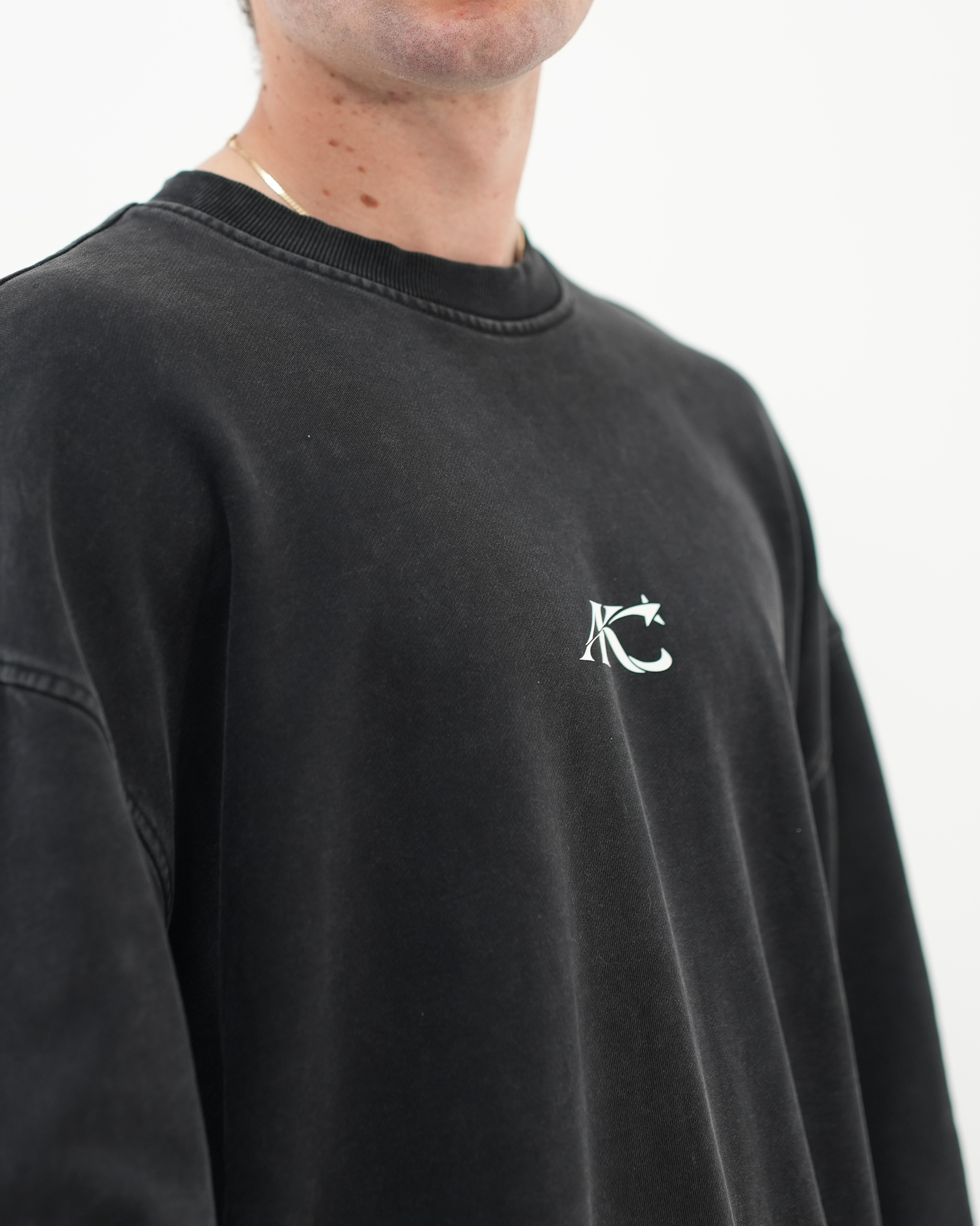 Snow Wash Oversized Crewneck