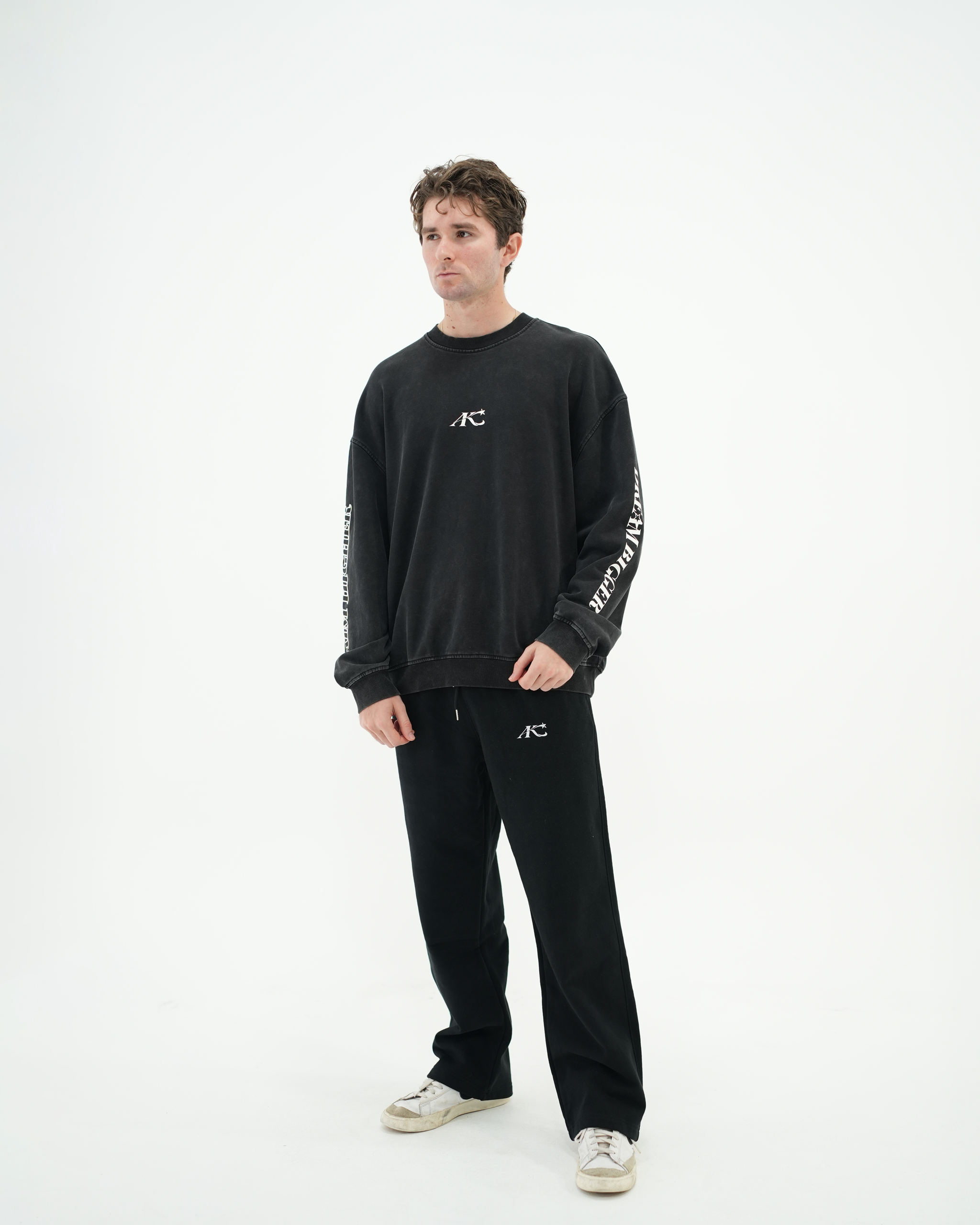 Snow Wash Oversized Crewneck