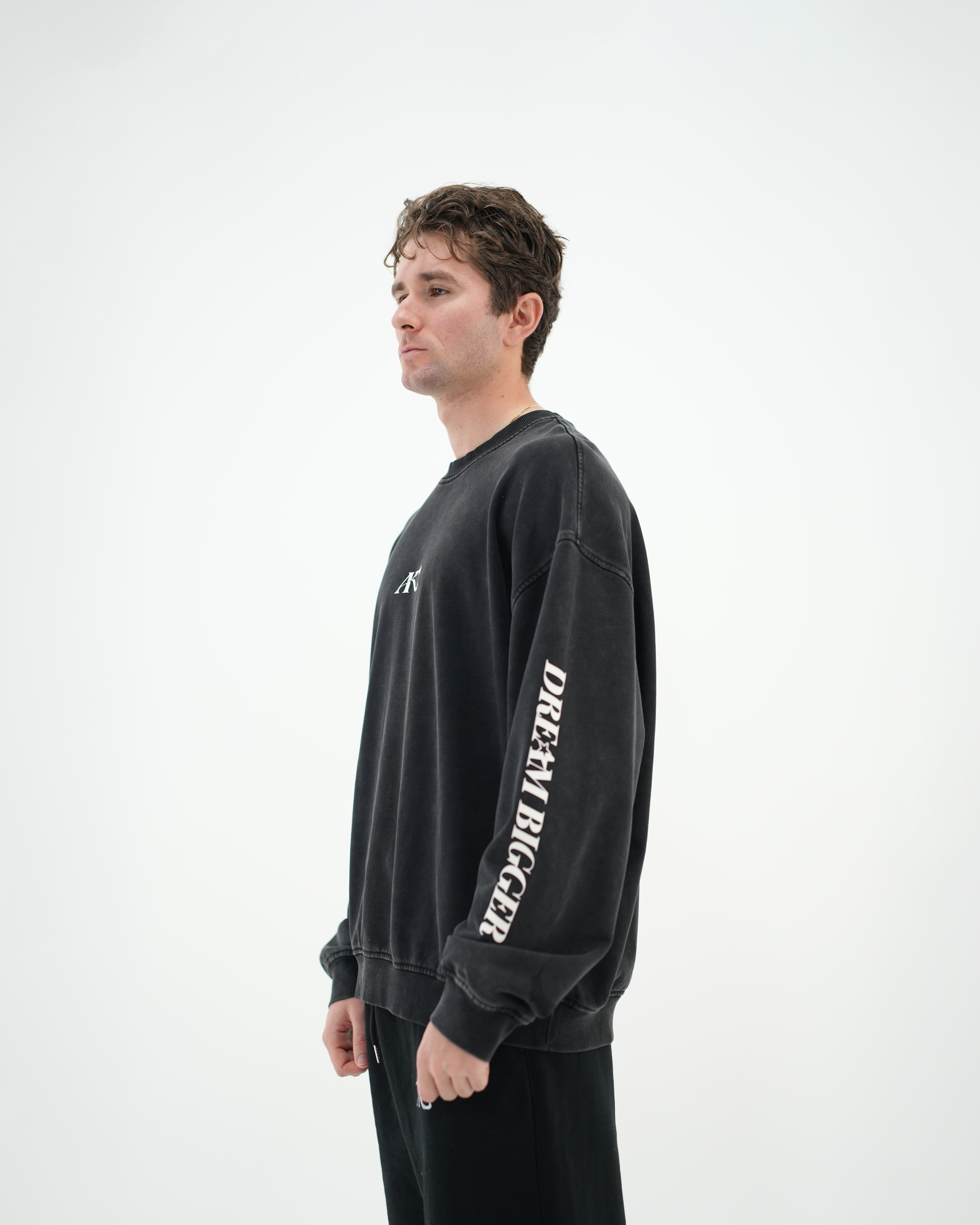 Snow Wash Oversized Crewneck