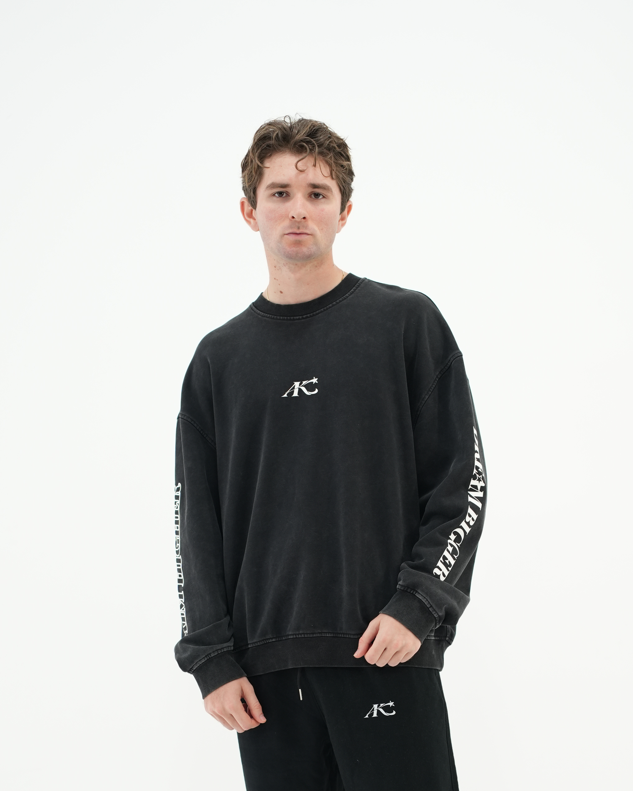 Snow Wash Oversized Crewneck