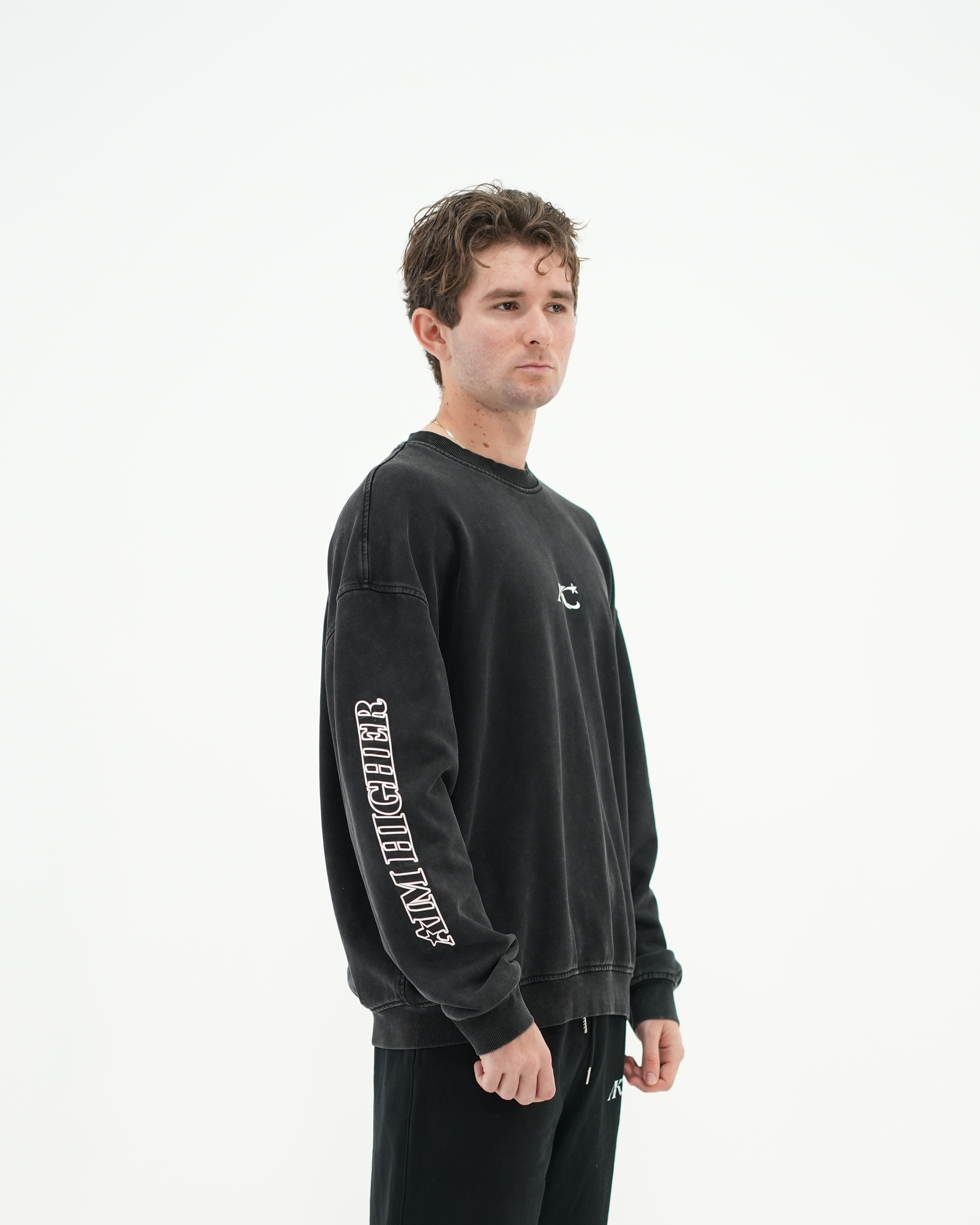 Snow Wash Oversized Crewneck