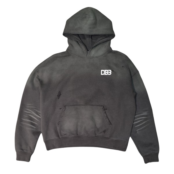 DB3 Gray Distressed Hoodie Limited Edition - Front