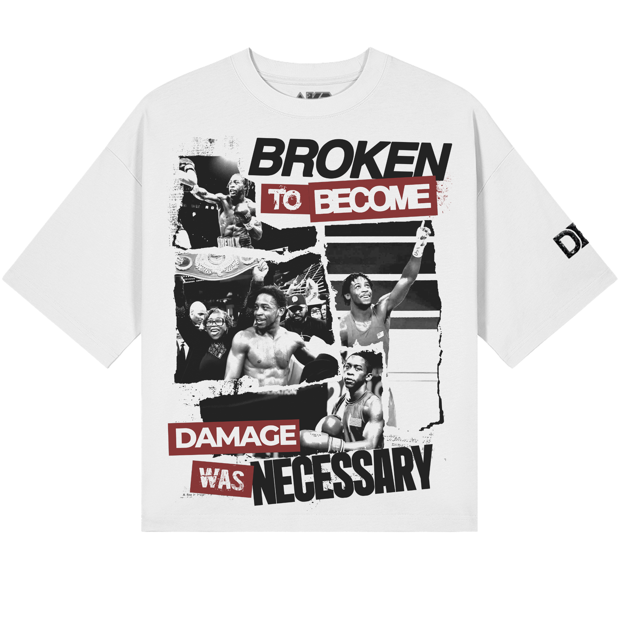 Keyshawn Davis "Evolution" White Boxy Oversized Limited Edition Tee - Front
