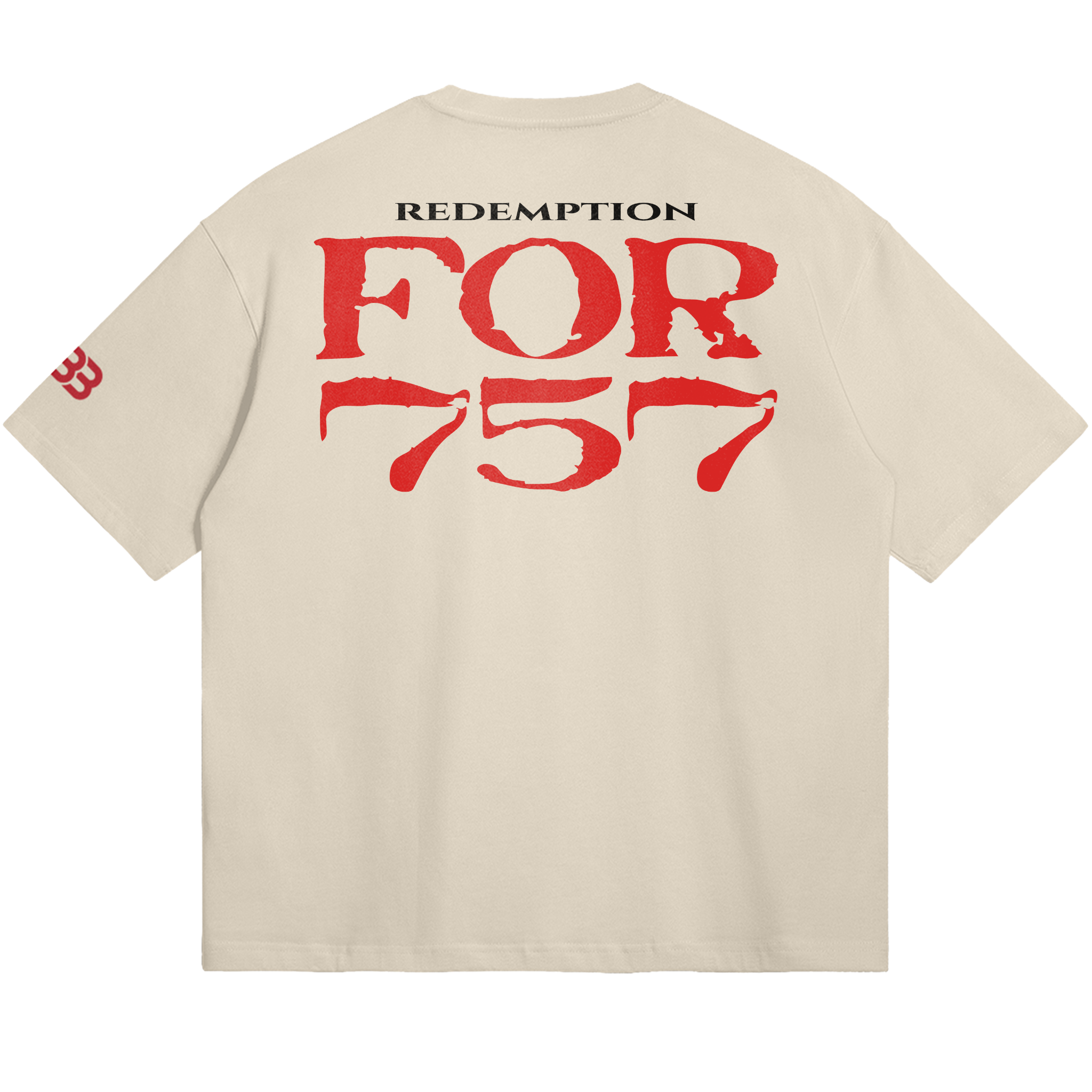 Keyshawn Davis "Redemption" Apricot Beige Oversized Limited Edition Supporter Tee - Back