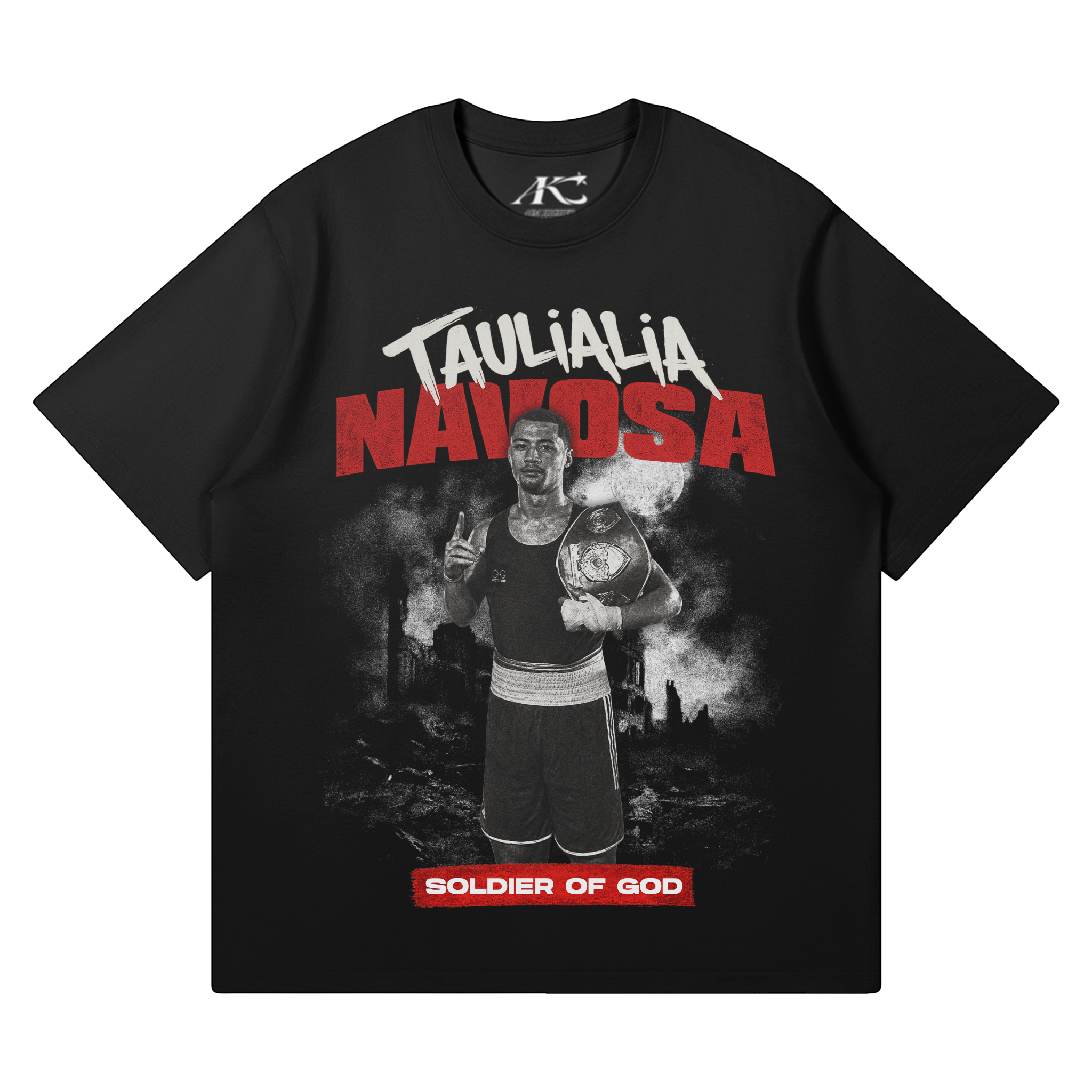 Taulialia Navosa Black Supporter Tee - Front