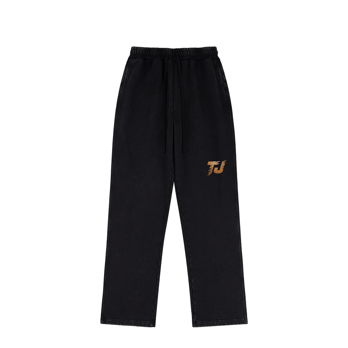 Tiger Johnson Black Washed Distressed Supporter Sweatpants - Front