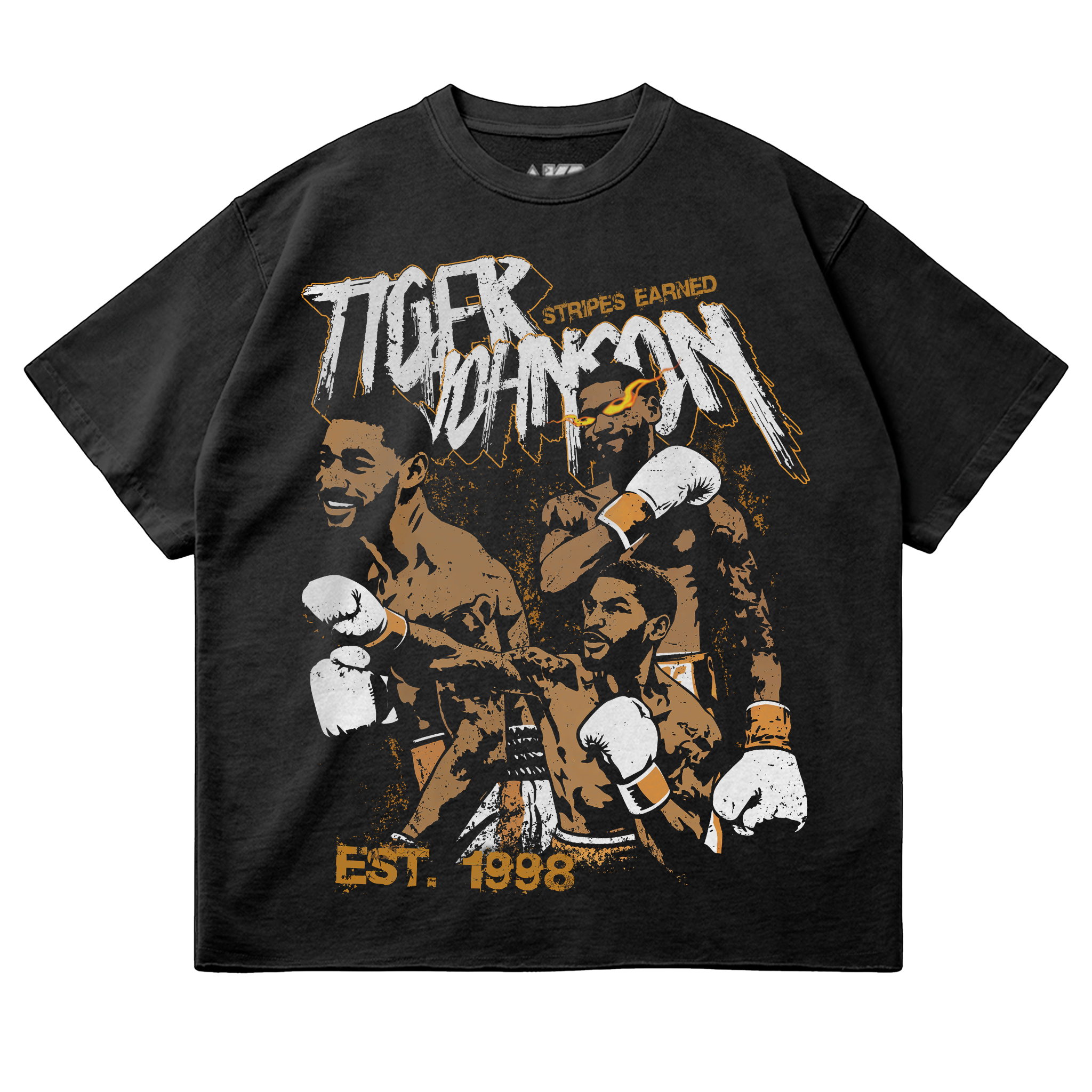 Tiger Johnson Oversized Black Supporter Tee - Front