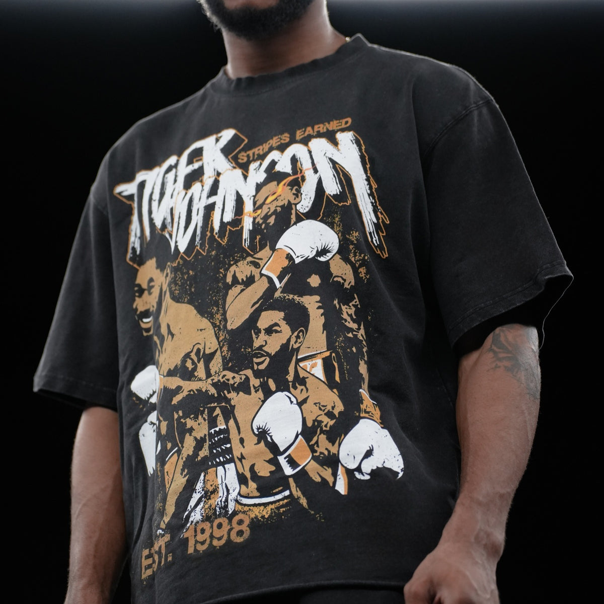 Close-up of Tiger Johnson Supporter Tee