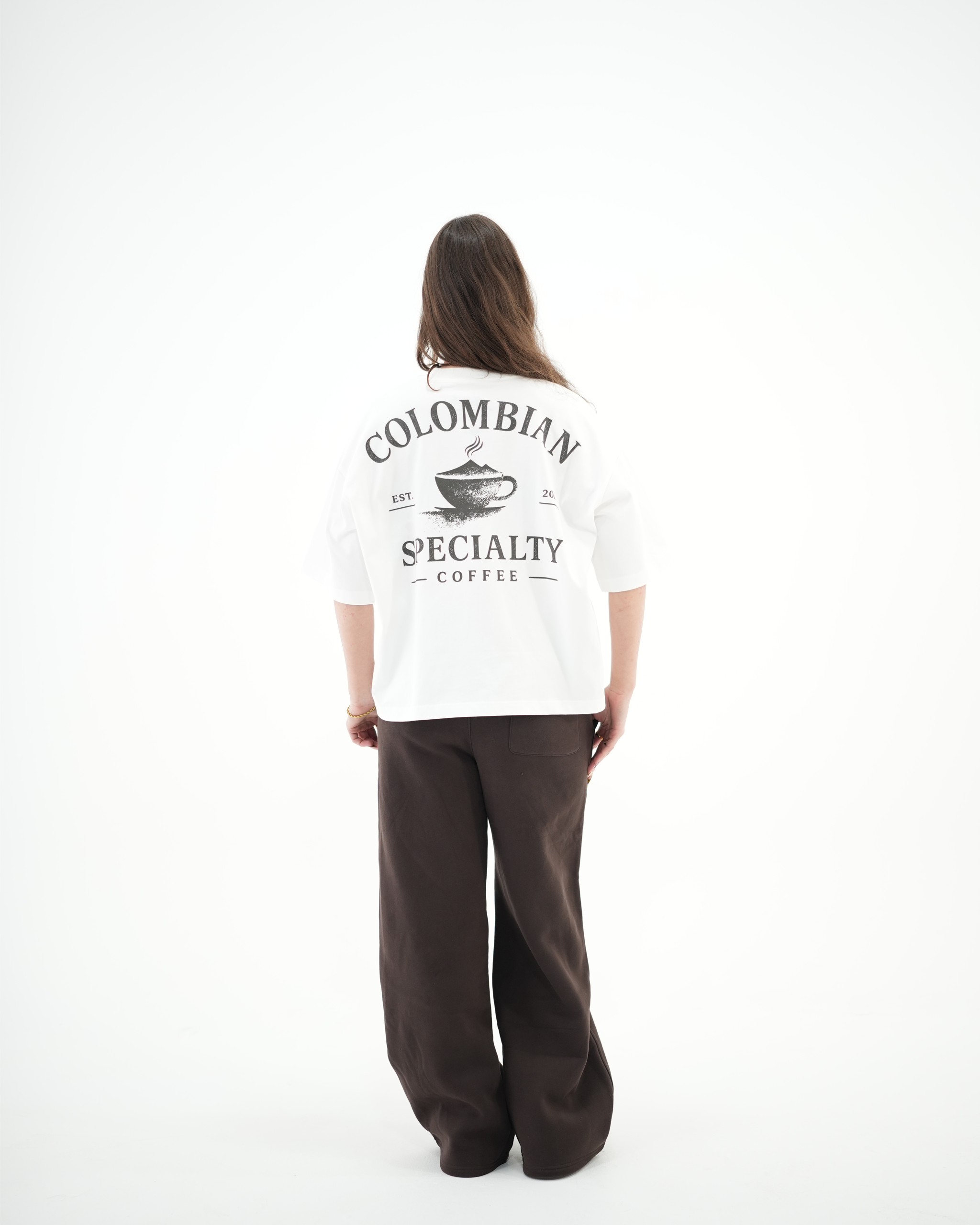 True Flavour Cropped Oversized Tee in black worn by model - Front (Main)