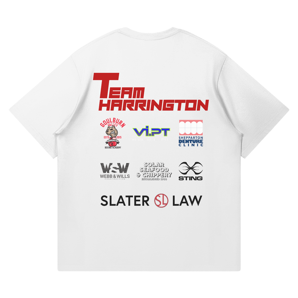 Urijah Harrington White Supporter Tee - Back