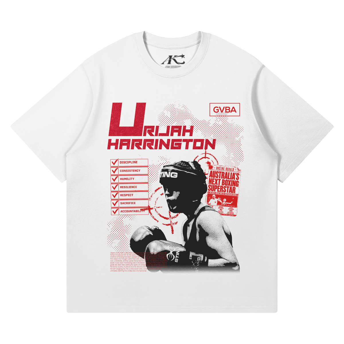 Urijah Harrington White Supporter Tee - Front