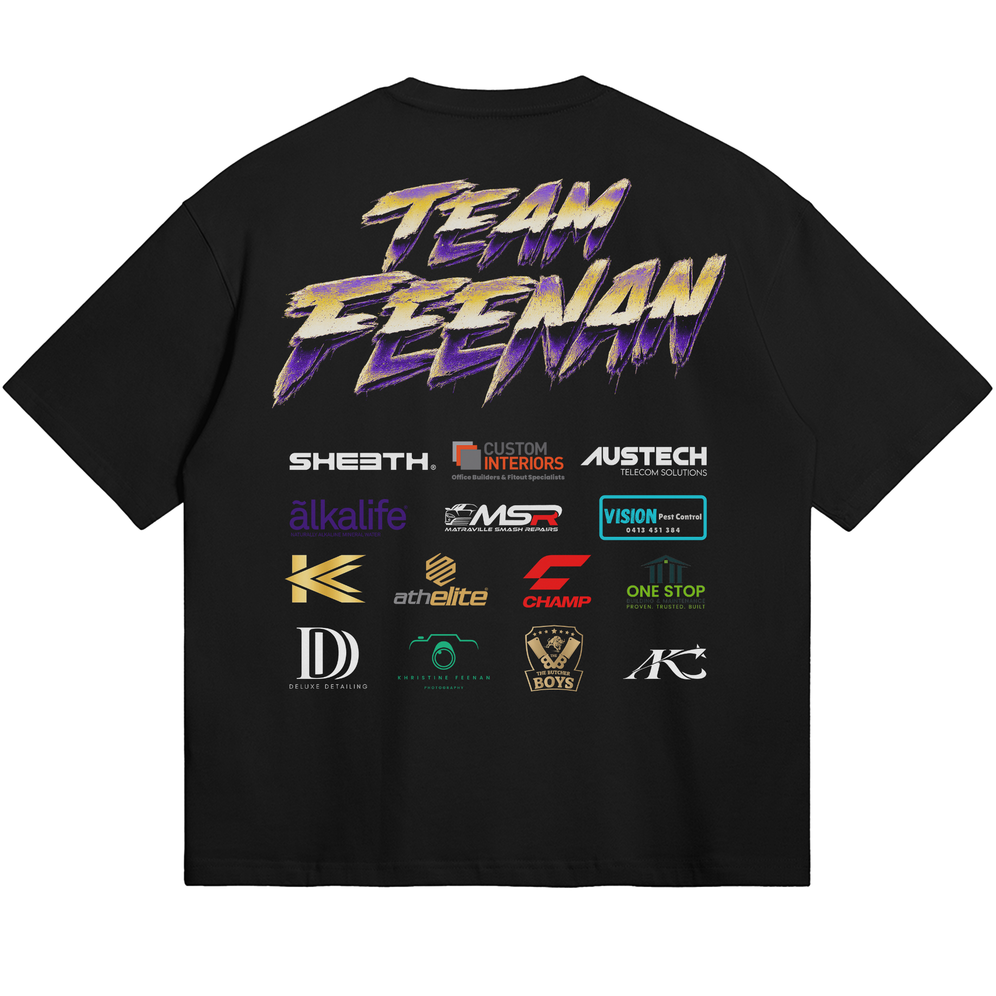Zyler Feenan Black Oversized Supporter Tee - Back